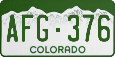 CO license plate AFG376