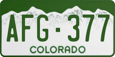 CO license plate AFG377