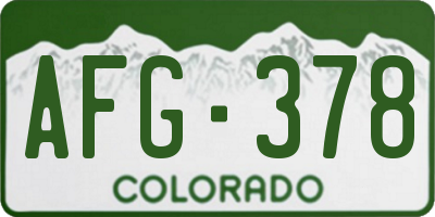 CO license plate AFG378