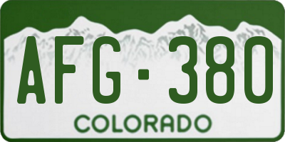 CO license plate AFG380
