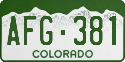 CO license plate AFG381