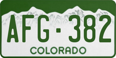 CO license plate AFG382