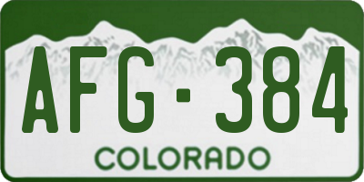 CO license plate AFG384
