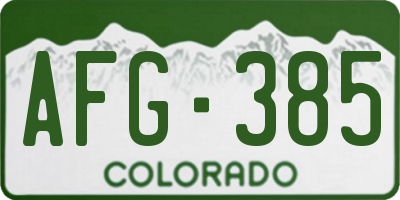 CO license plate AFG385