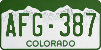 CO license plate AFG387