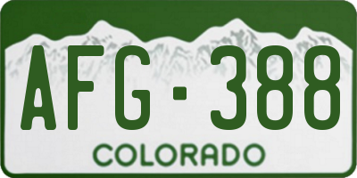 CO license plate AFG388