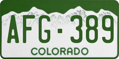 CO license plate AFG389