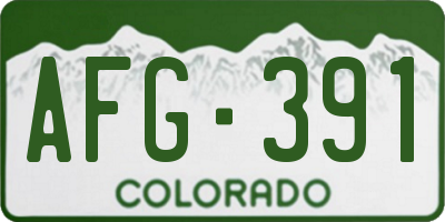 CO license plate AFG391