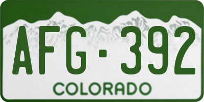 CO license plate AFG392