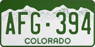 CO license plate AFG394