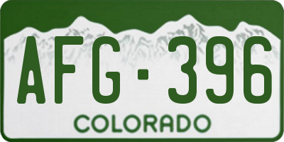 CO license plate AFG396