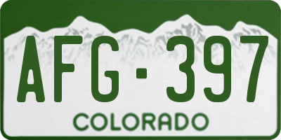CO license plate AFG397