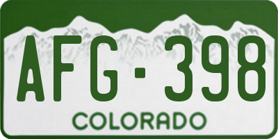 CO license plate AFG398