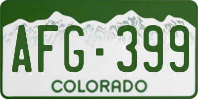 CO license plate AFG399
