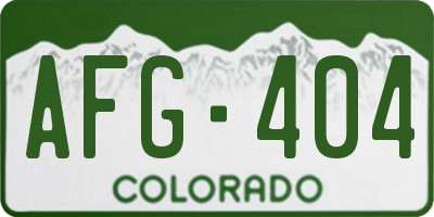 CO license plate AFG404