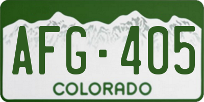 CO license plate AFG405