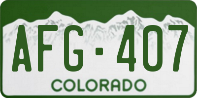 CO license plate AFG407