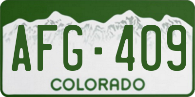 CO license plate AFG409