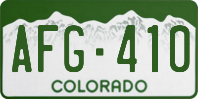 CO license plate AFG410