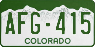 CO license plate AFG415