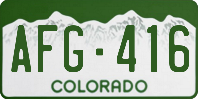 CO license plate AFG416