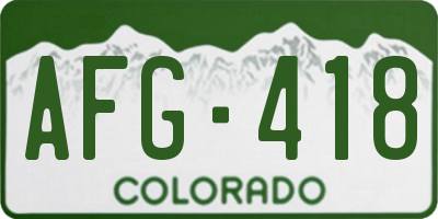 CO license plate AFG418
