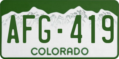 CO license plate AFG419
