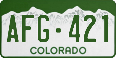 CO license plate AFG421
