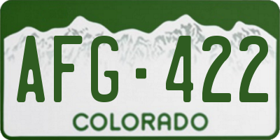 CO license plate AFG422