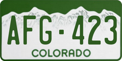 CO license plate AFG423