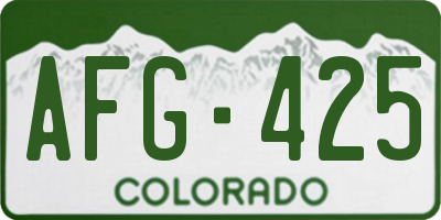 CO license plate AFG425