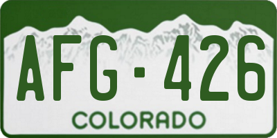 CO license plate AFG426