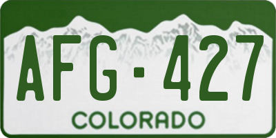 CO license plate AFG427