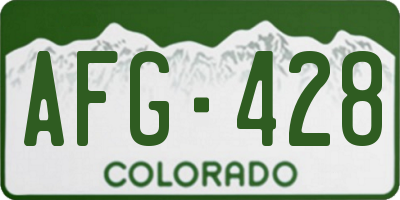 CO license plate AFG428