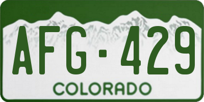 CO license plate AFG429