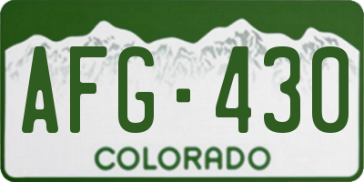 CO license plate AFG430