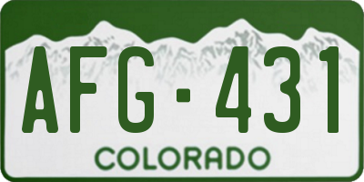 CO license plate AFG431