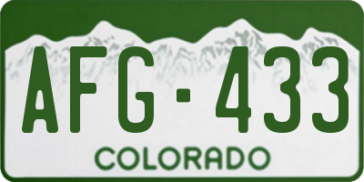 CO license plate AFG433