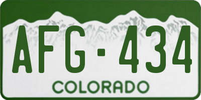 CO license plate AFG434
