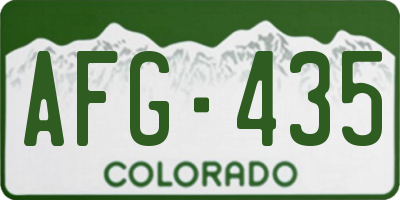 CO license plate AFG435