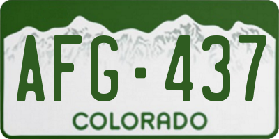 CO license plate AFG437