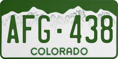 CO license plate AFG438