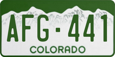 CO license plate AFG441