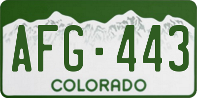 CO license plate AFG443