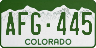 CO license plate AFG445