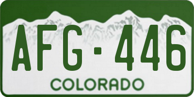 CO license plate AFG446
