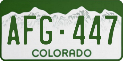 CO license plate AFG447