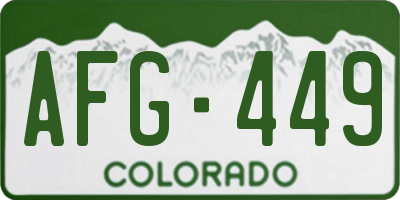 CO license plate AFG449