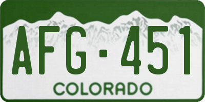 CO license plate AFG451