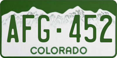 CO license plate AFG452